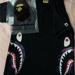 Bape Black Tee with Shark Motif